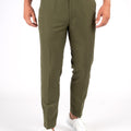 Olive Cotton Pants - SARTORO