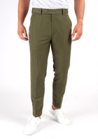 Olive Cotton Pants - SARTORO910