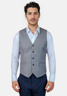 Oslo Grey Twill Vest - SARTORO300