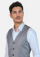 Oslo Grey Twill Vest - SARTORO400
