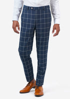 Oxford Blue Windowpane Pants - SARTORO507