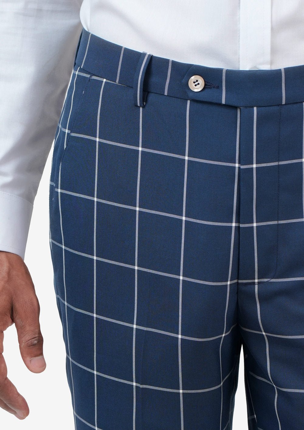 Oxford Blue Windowpane Pants - SARTORO