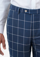 Oxford Blue Windowpane Pants - SARTORO510
