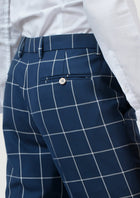 Oxford Blue Windowpane Pants - SARTORO192