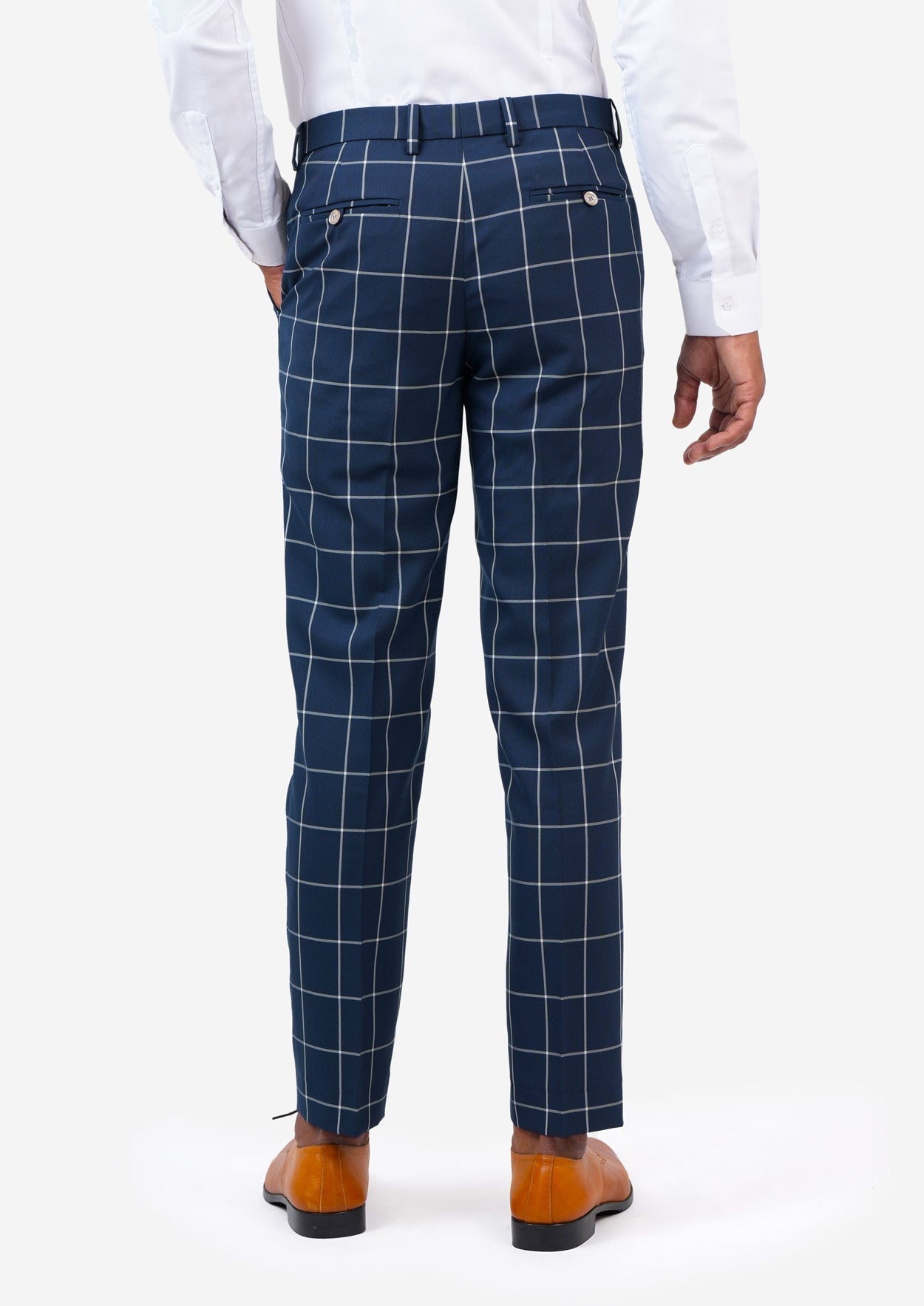 Oxford Blue Windowpane Pants - SARTORO