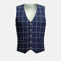 Oxford Blue Windowpane Vest - SARTORO