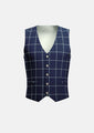 Oxford Blue Windowpane Vest - SARTORO