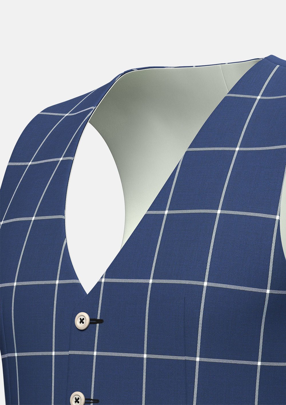 Oxford Blue Windowpane Vest - SARTORO