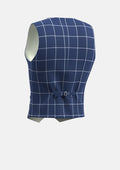 Oxford Blue Windowpane Vest - SARTORO