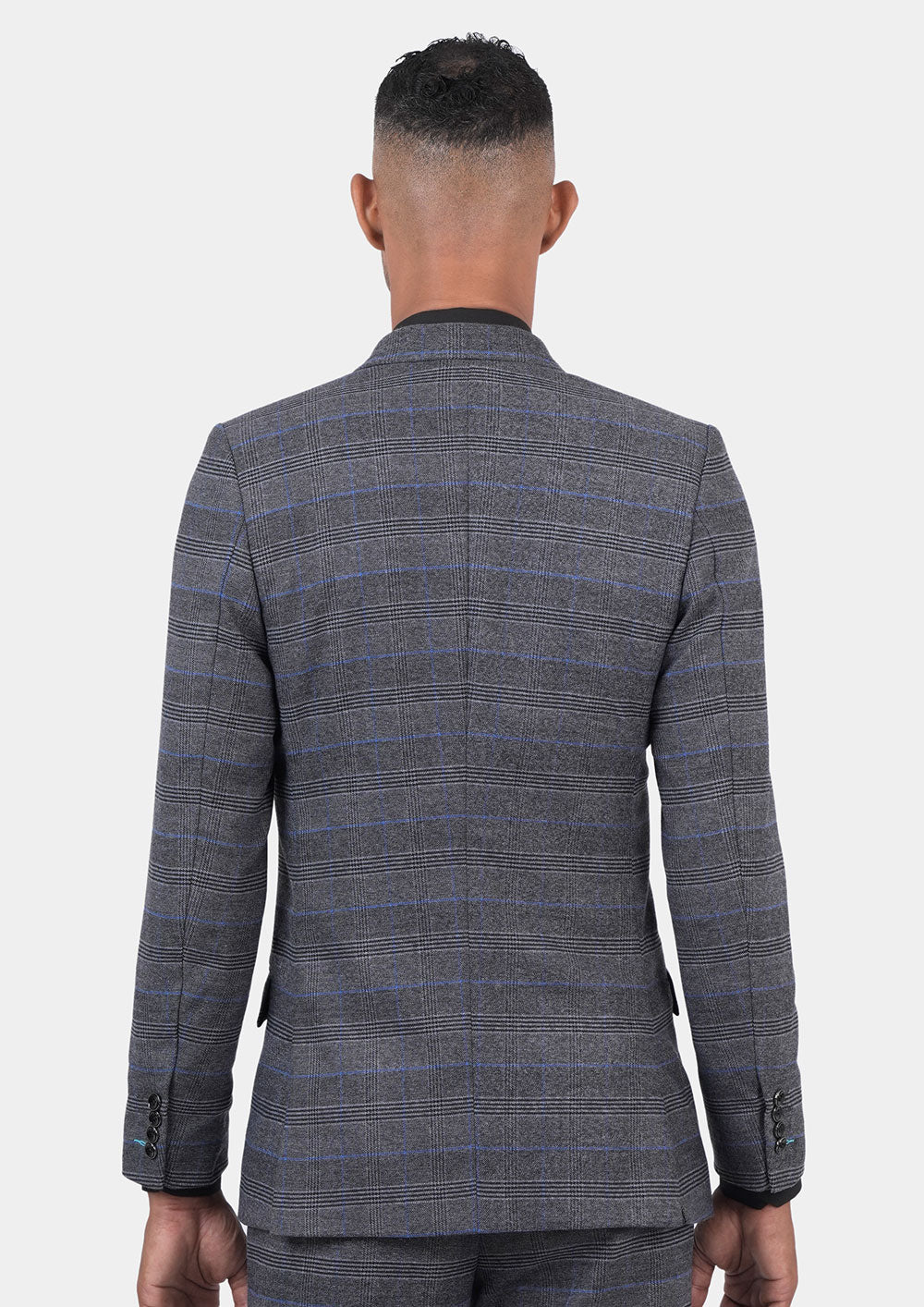 Rockafeller Dark Grey Prince of Wales Jacket - SARTORO