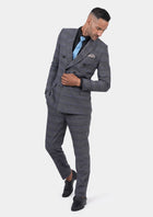 Rockafeller Dark Grey Prince of Wales Suit - SARTORO297