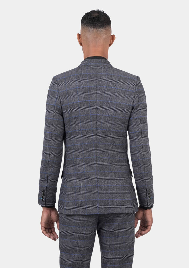 Rockafeller Dark Grey Prince of Wales Suit - SARTORO918