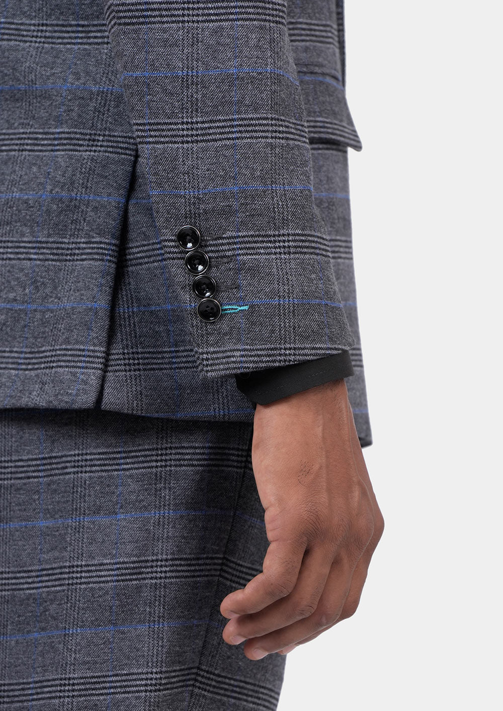Rockafeller Dark Grey Prince of Wales Suit - SARTORO
