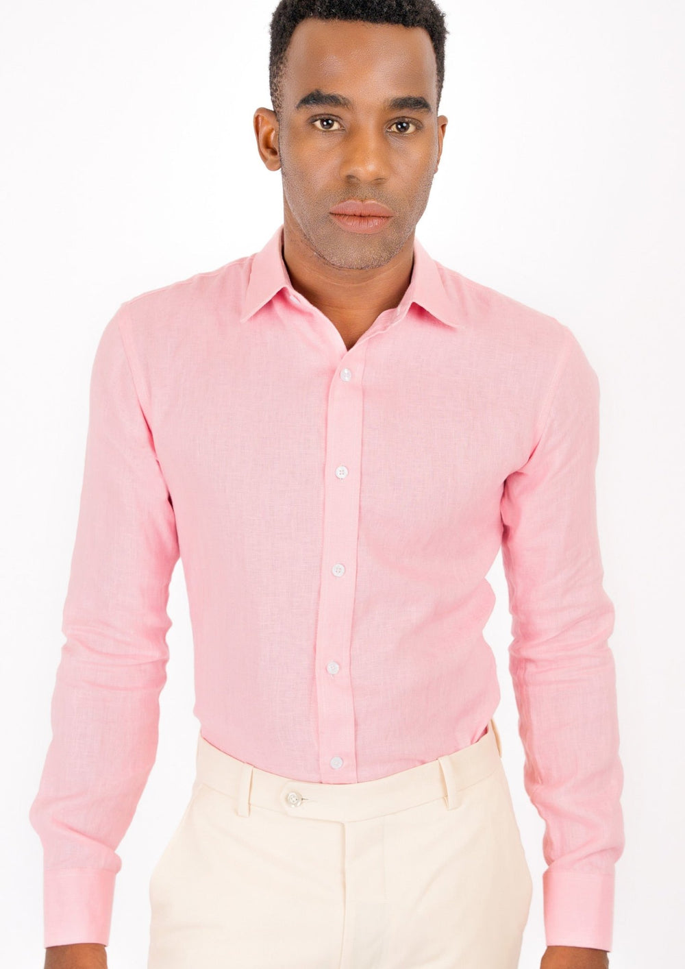 Amaranth Pink Linen Shirt - SARTORO