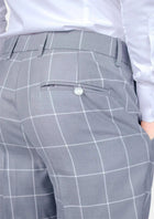 Powder Grey Windowpane Pants - SARTORO924