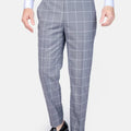 Powder Grey Windowpane Pants - SARTORO