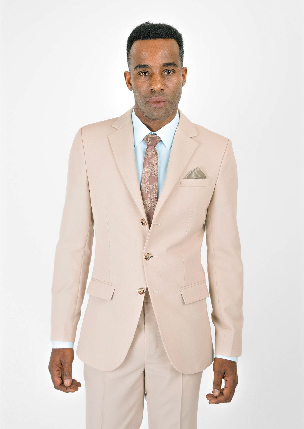 Prince Champagne Cotton Suit - SARTORO