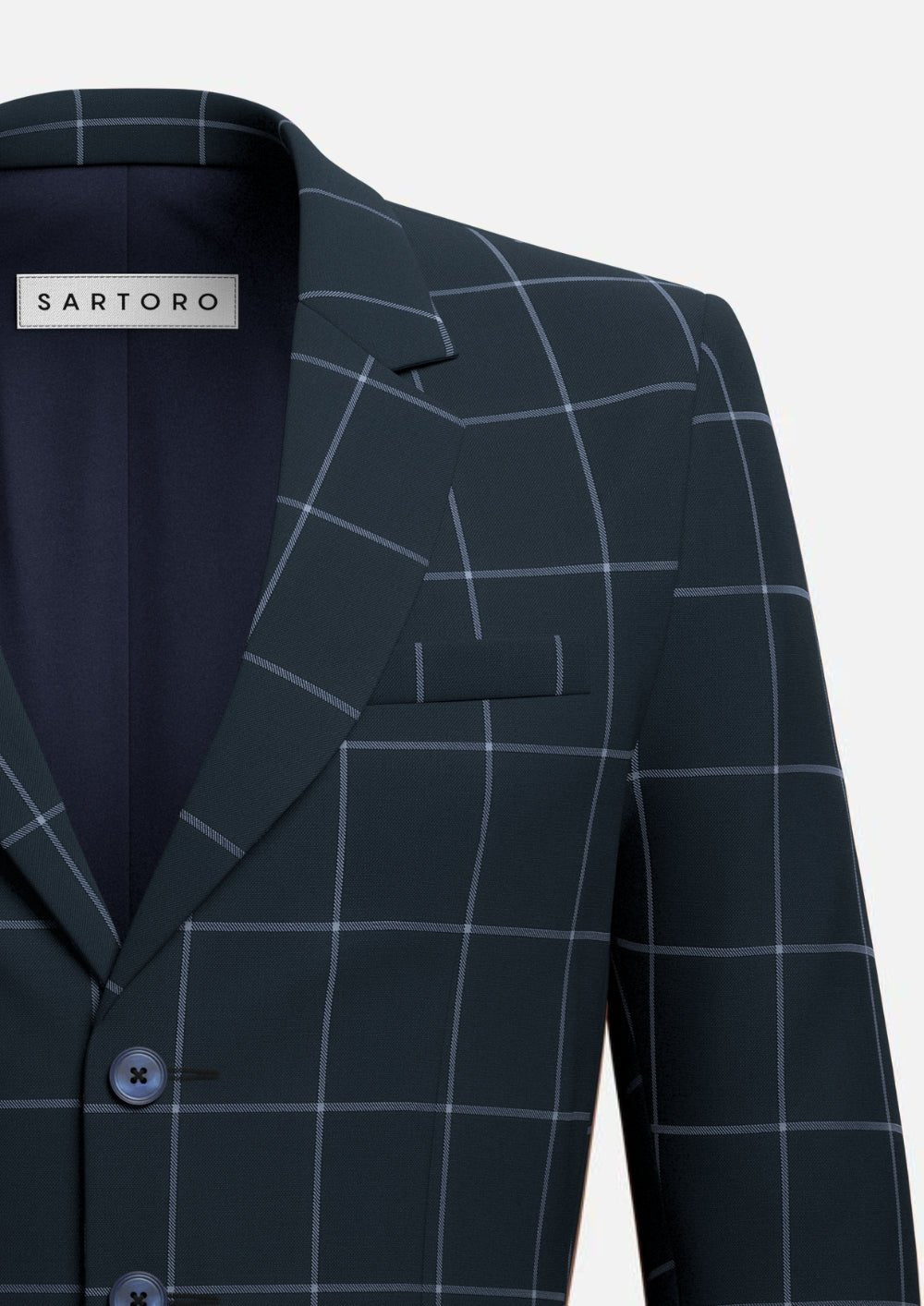 Prince Deep Navy Windowpane Jacket - SARTORO