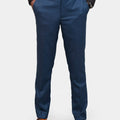 Prussian Blue Pinstripe Pants - SARTORO
