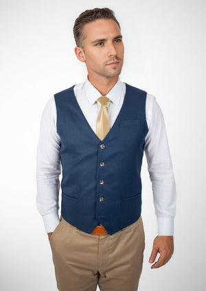 Prussian Blue Pinstripe Vest