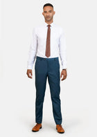 Prussian Teal Twill Pants - SARTORO425