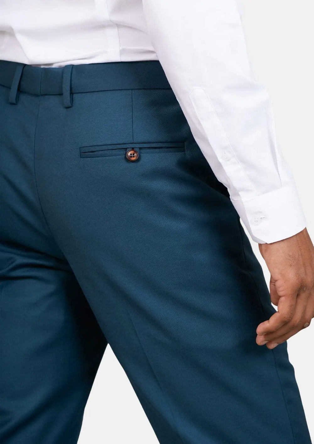 Prussian Teal Twill Pants - SARTORO