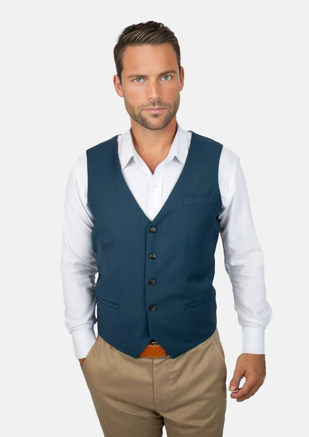 Prussian Teal Twill Vest385