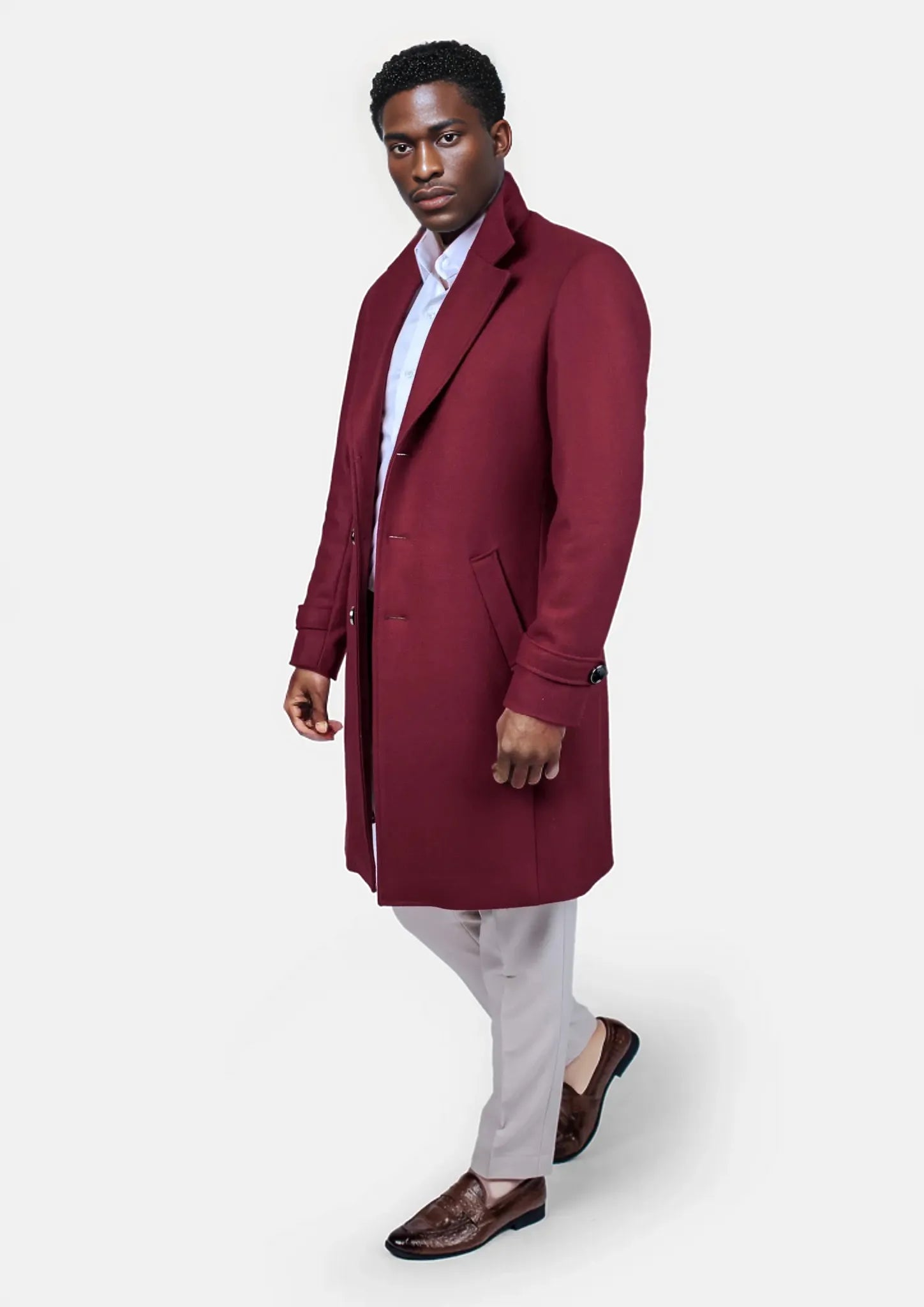 Red Classic Overcoat - SARTORO