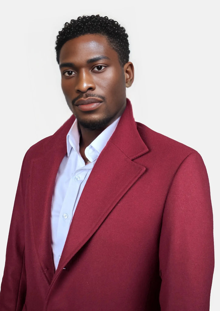 Red Classic Overcoat - SARTORO