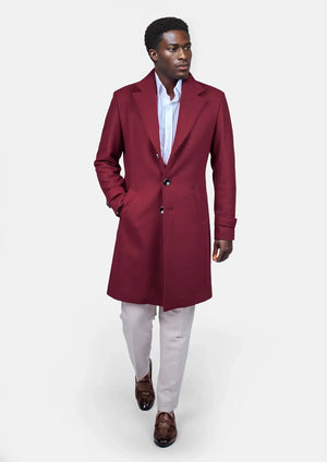 Red Classic Overcoat - SARTORO