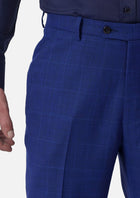 Regal Blue Windowpane Pants - SARTORO130