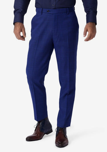 Regal Blue Windowpane Pants - SARTORO