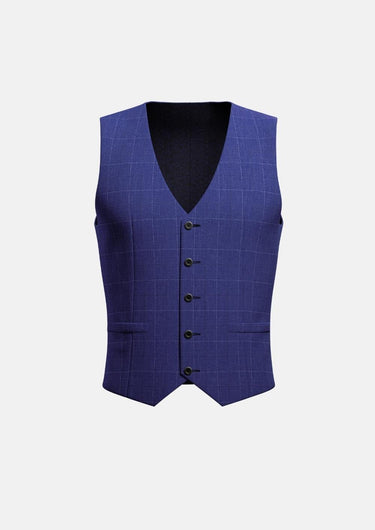 Regal Blue Windowpane Vest - SARTORO