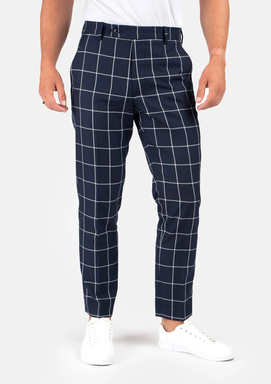 Regal Navy Windowpane Pants - SARTORO