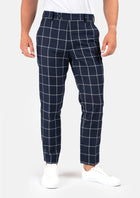 Regal Navy Windowpane Pants - SARTORO564