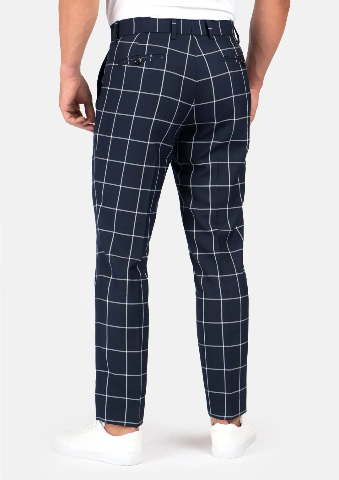 Regal Navy Windowpane Pants - SARTORO