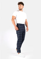 Regal Navy Windowpane Pants - SARTORO775