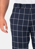 Regal Navy Windowpane Pants - SARTORO968