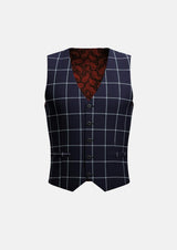 Regal Navy Windowpane Vest - SARTORO