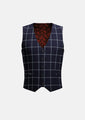 Regal Navy Windowpane Vest - SARTORO