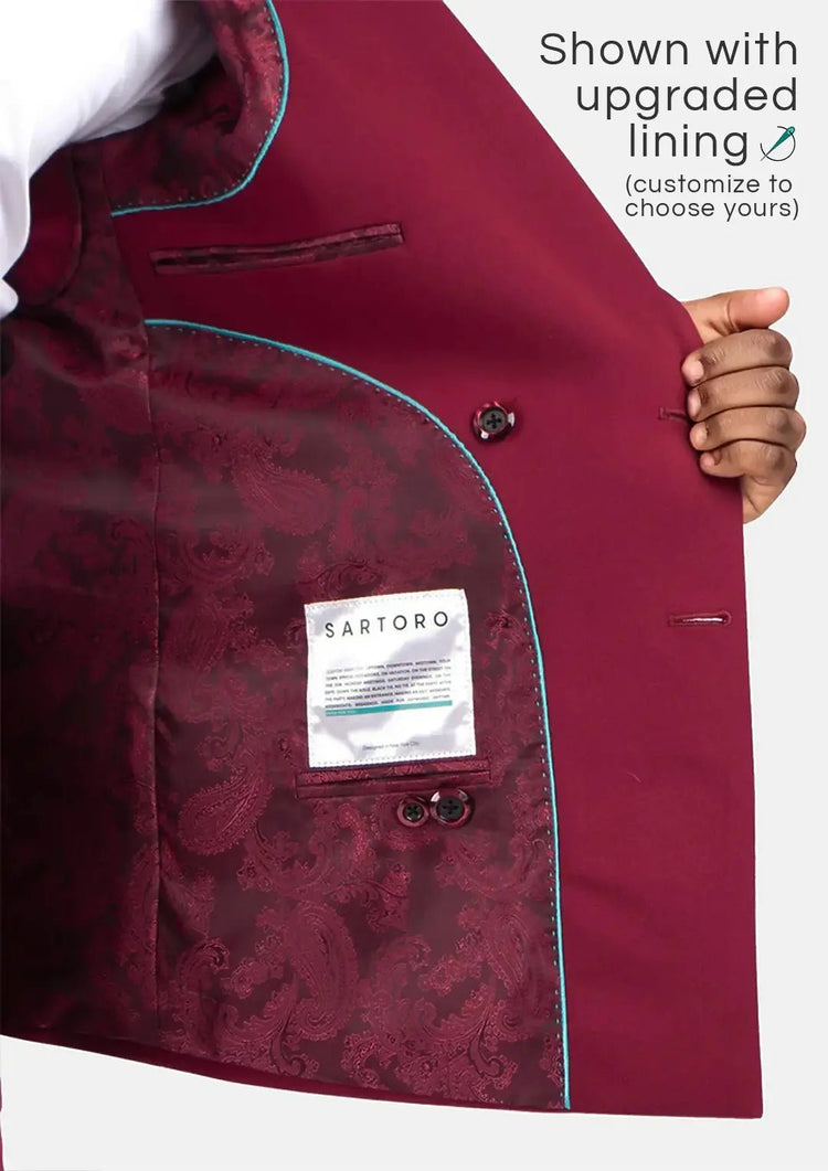 Rockafeller Claret Red Stretch Jacket - SARTORO850