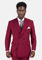 Rockafeller Claret Red Stretch Suit - SARTORO935