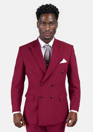 Rockafeller Claret Red Stretch Suit