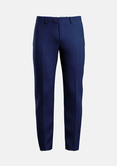 Royal Blue Microcheck Pants - SARTORO