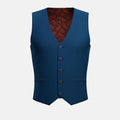Royal Blue Microcheck Vest - SARTORO