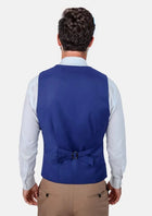 Royal Blue Twill Vest - SARTORO153