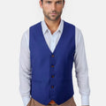 Royal Blue Twill Vest - SARTORO