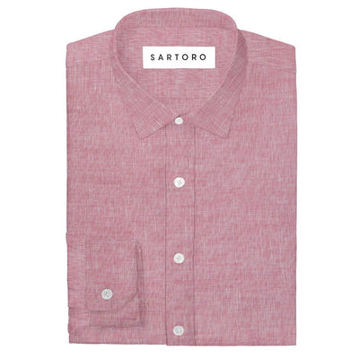Salmon Linen Shirt - SARTORO