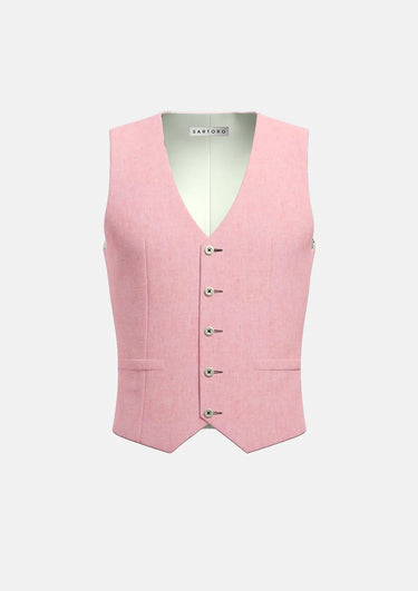 Salmon Linen Vest - SARTORO