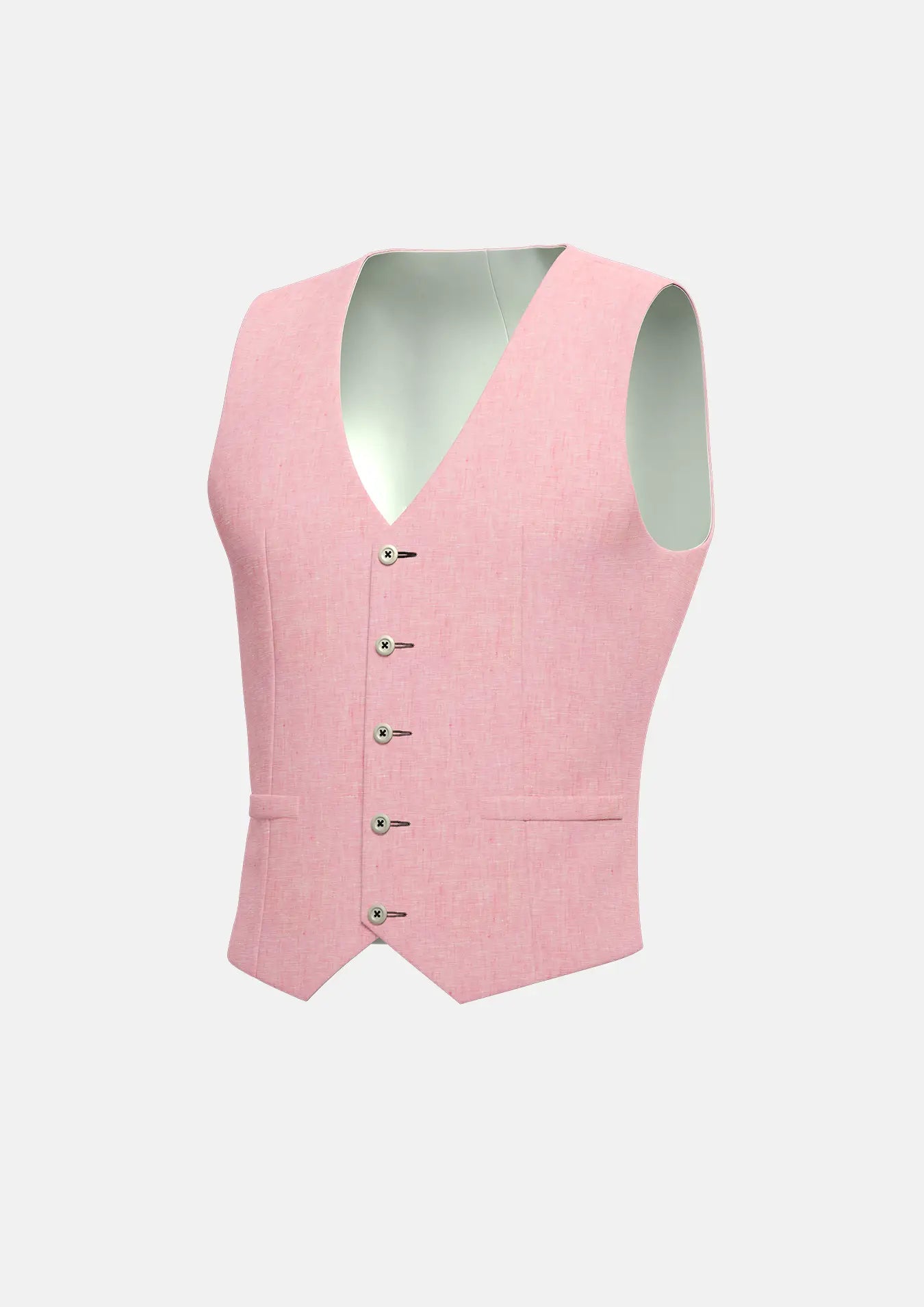 Salmon Linen Vest - SARTORO